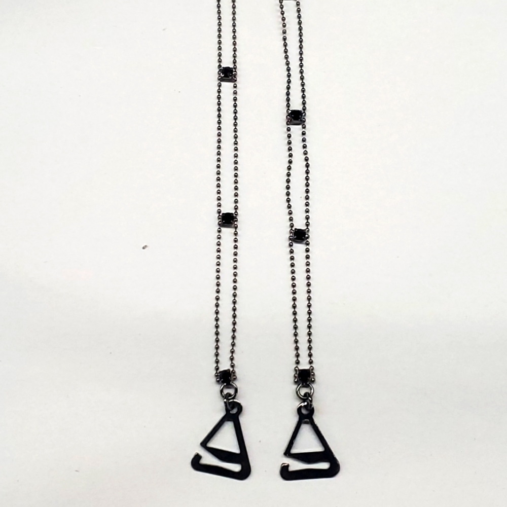 Brazilian Black Crystal Bra Straps